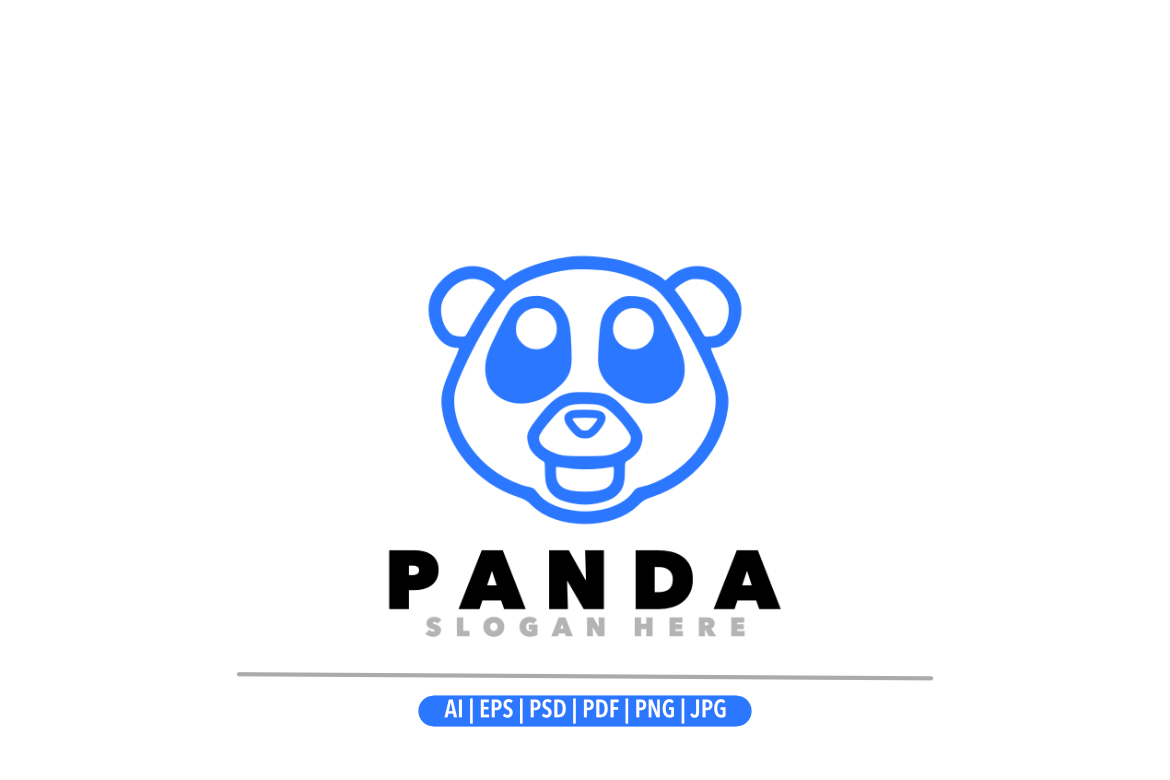Panda line symbol logo template illustration design