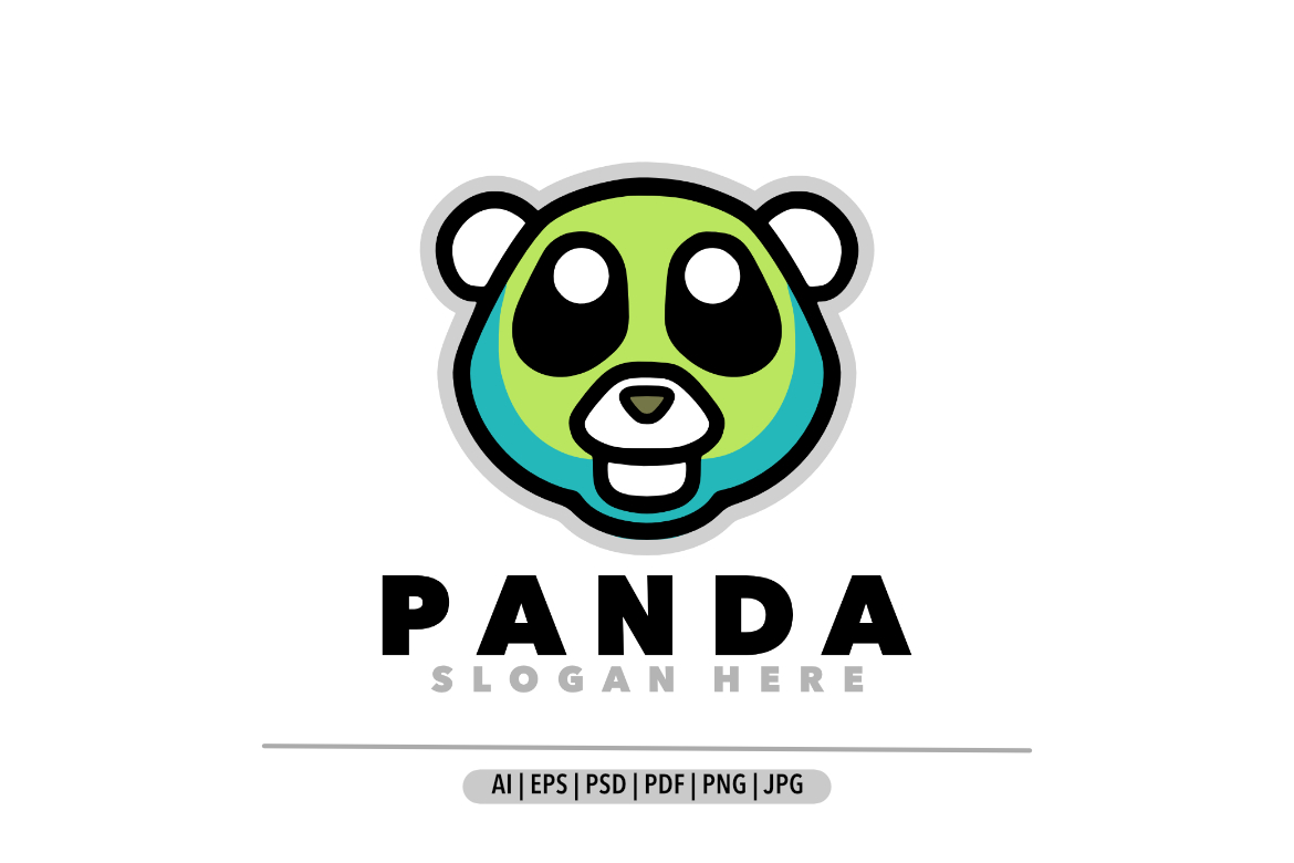 Panda simple mascot logo mascot design illustration