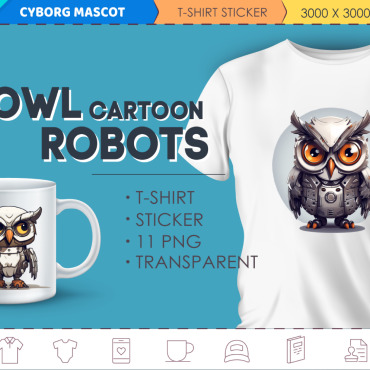 Owl Robots Illustrations Templates 371048