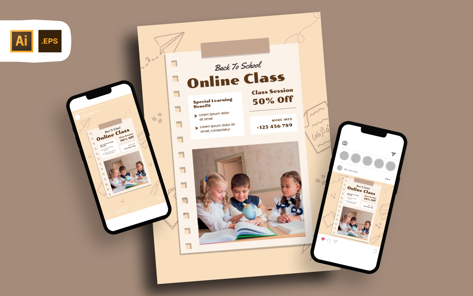 Online Class Admission Promotion Flyer Template