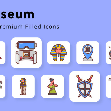 Museum History Icon Sets 371095