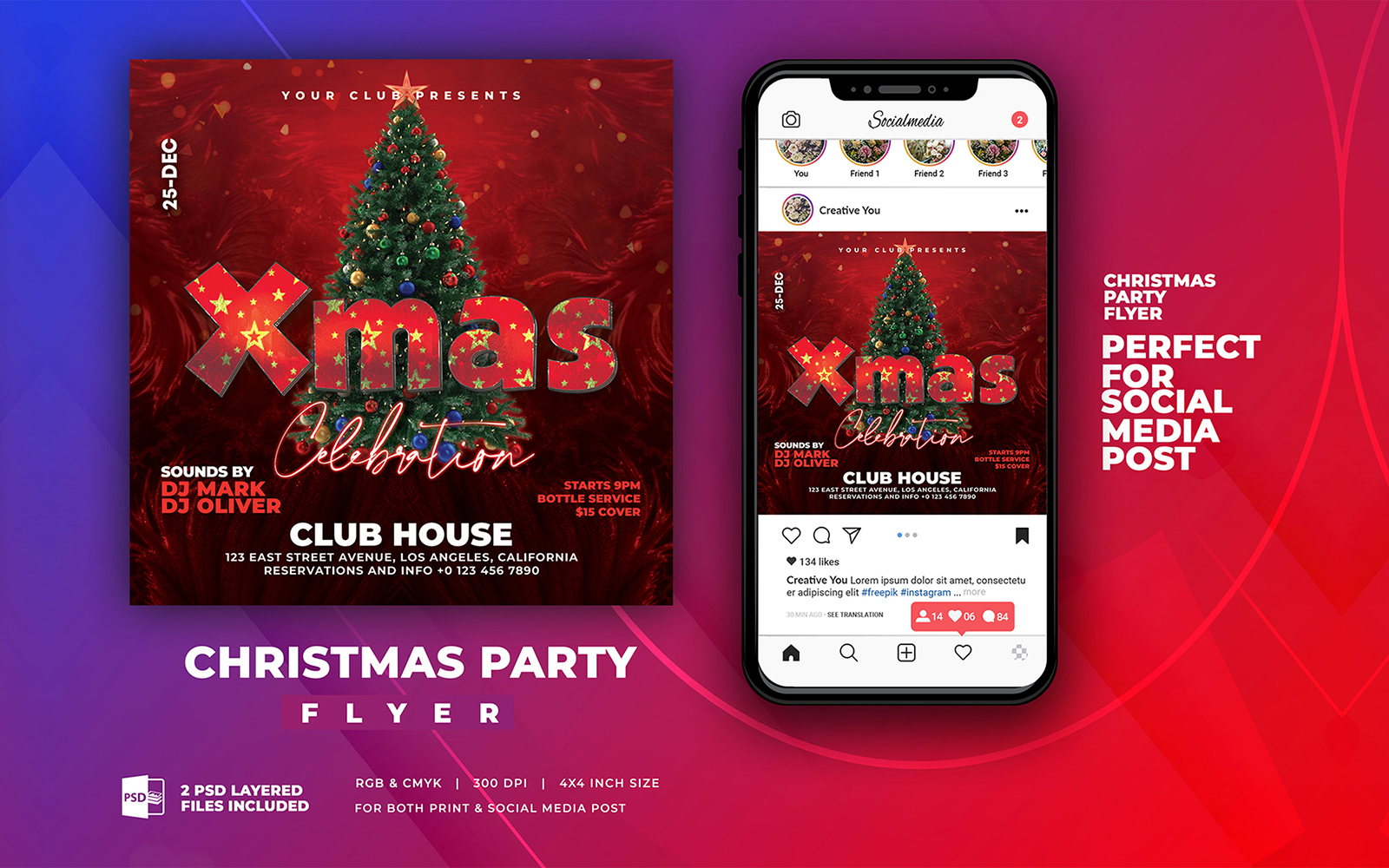 Christmas Party Flyer PSD Templates