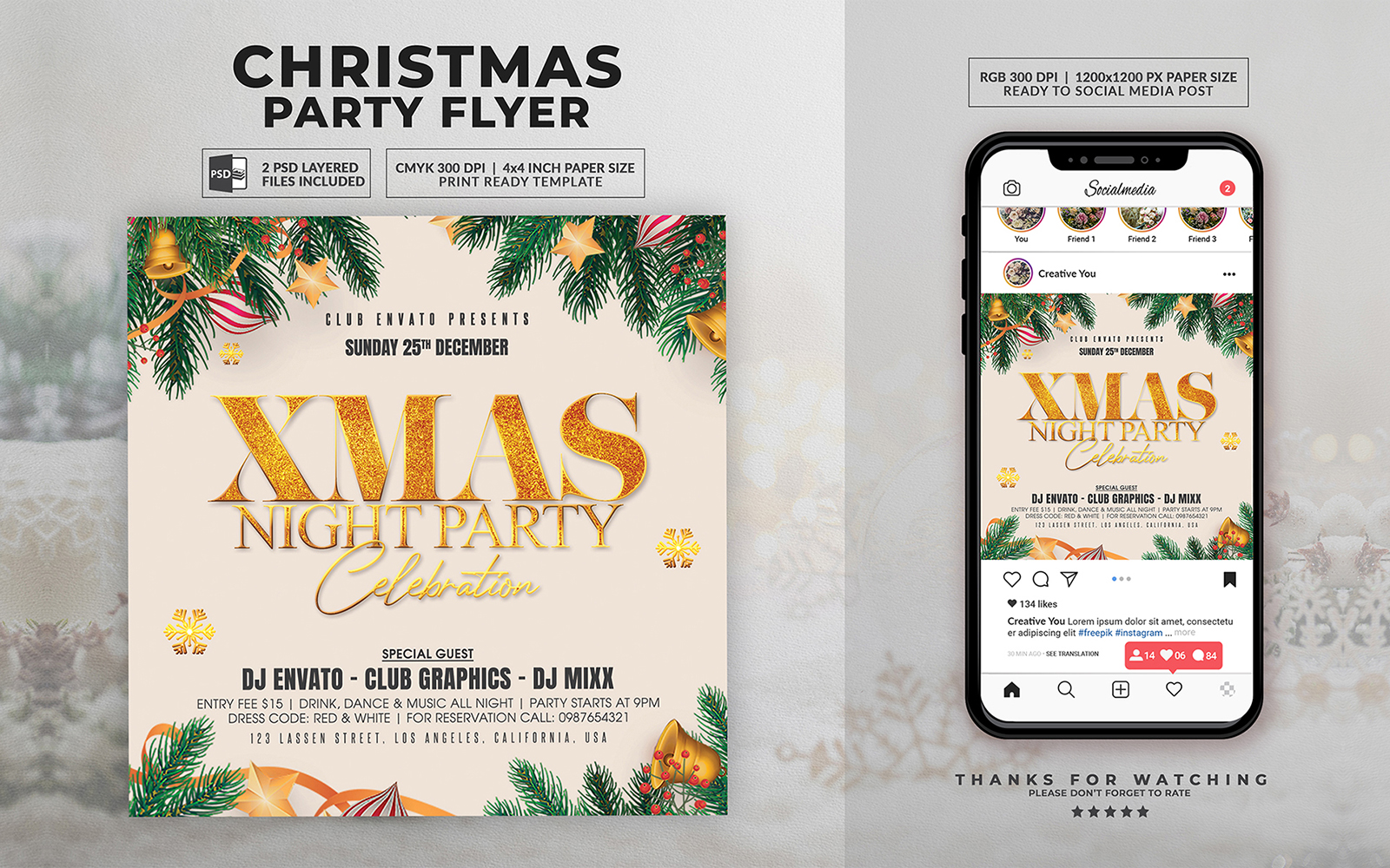 Christmas PSD Flyer Template Design