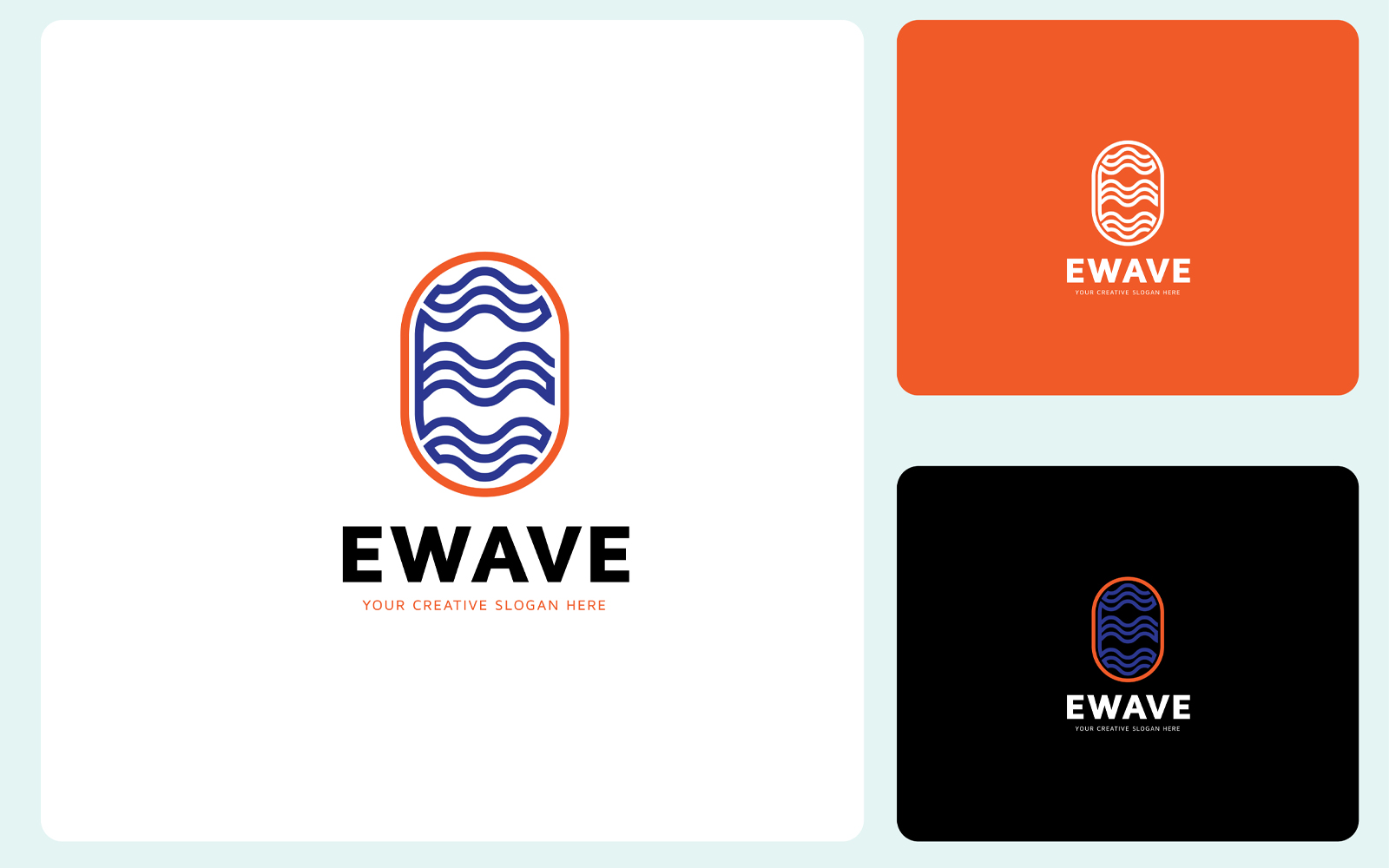 Waves E Letter Logo Design Template
