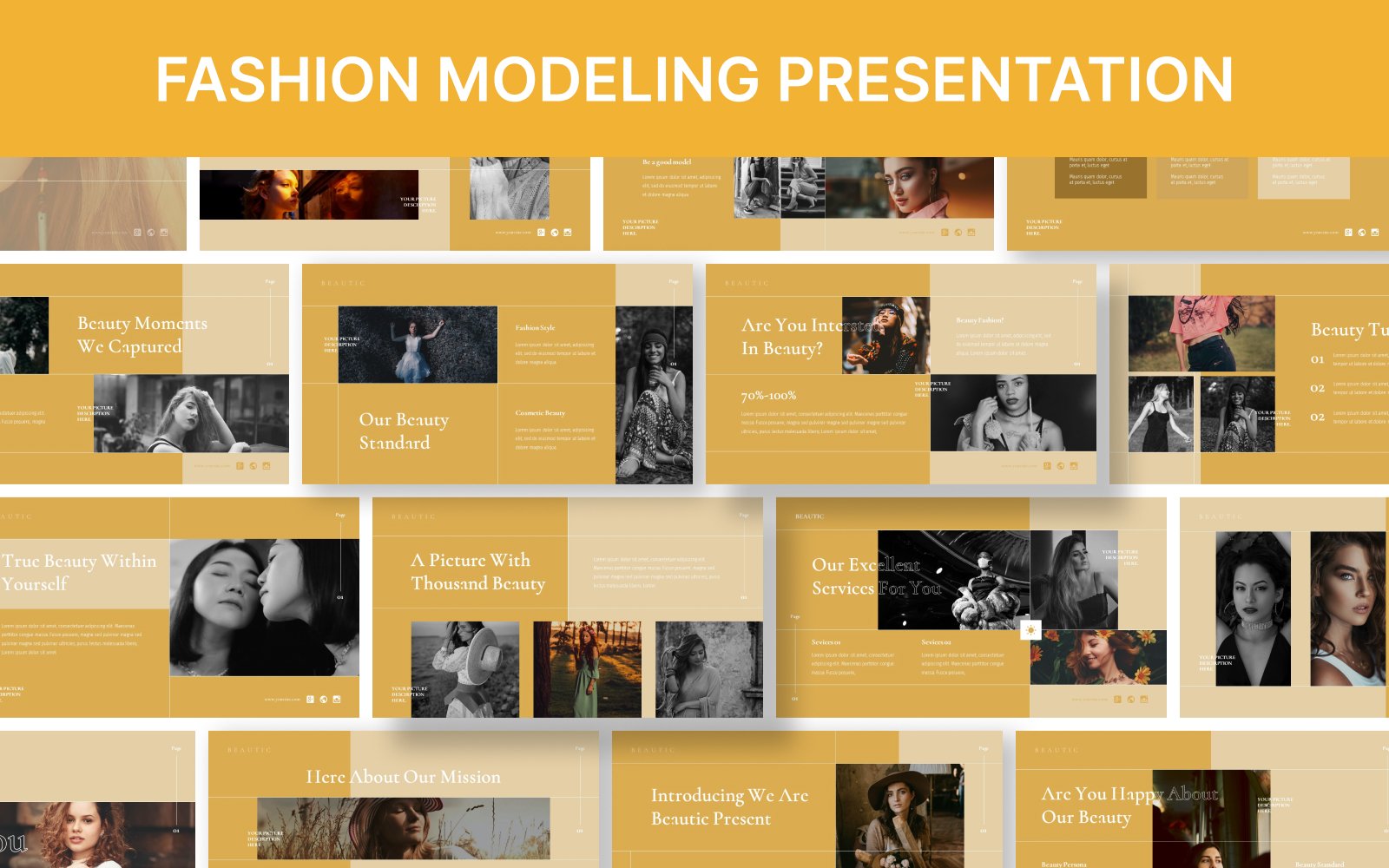 Fashion Modeling Google Slides Template