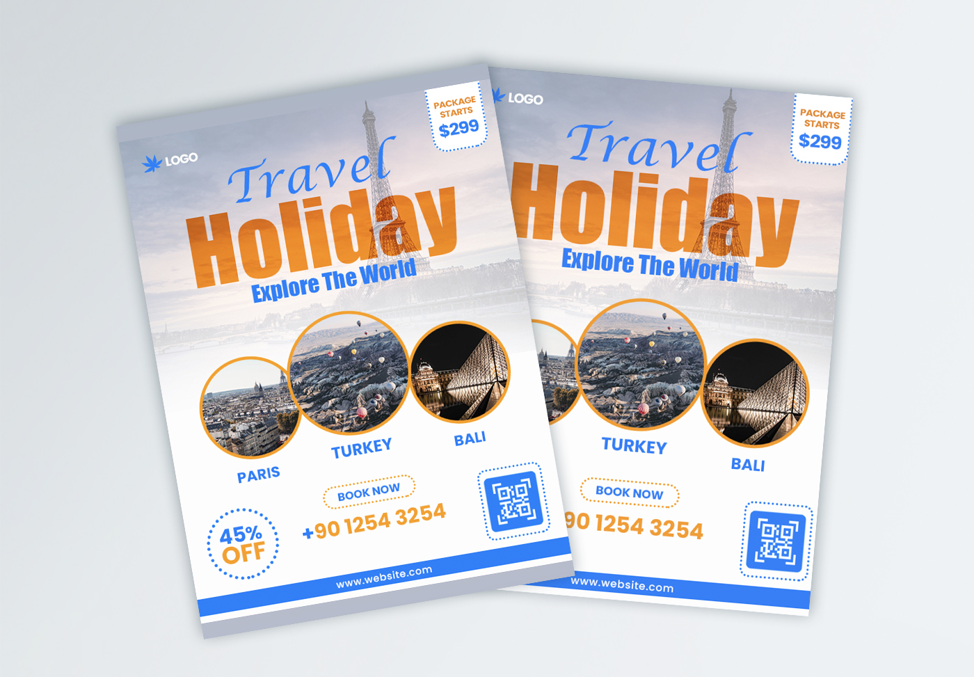 Booking travel agency flyer design