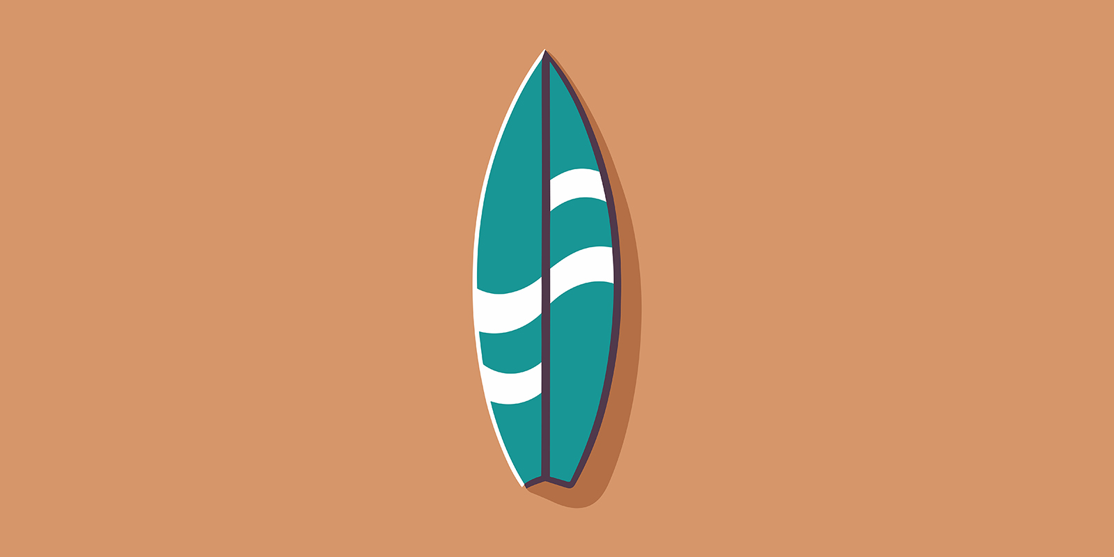 Surfboard in flat style Vector illustration