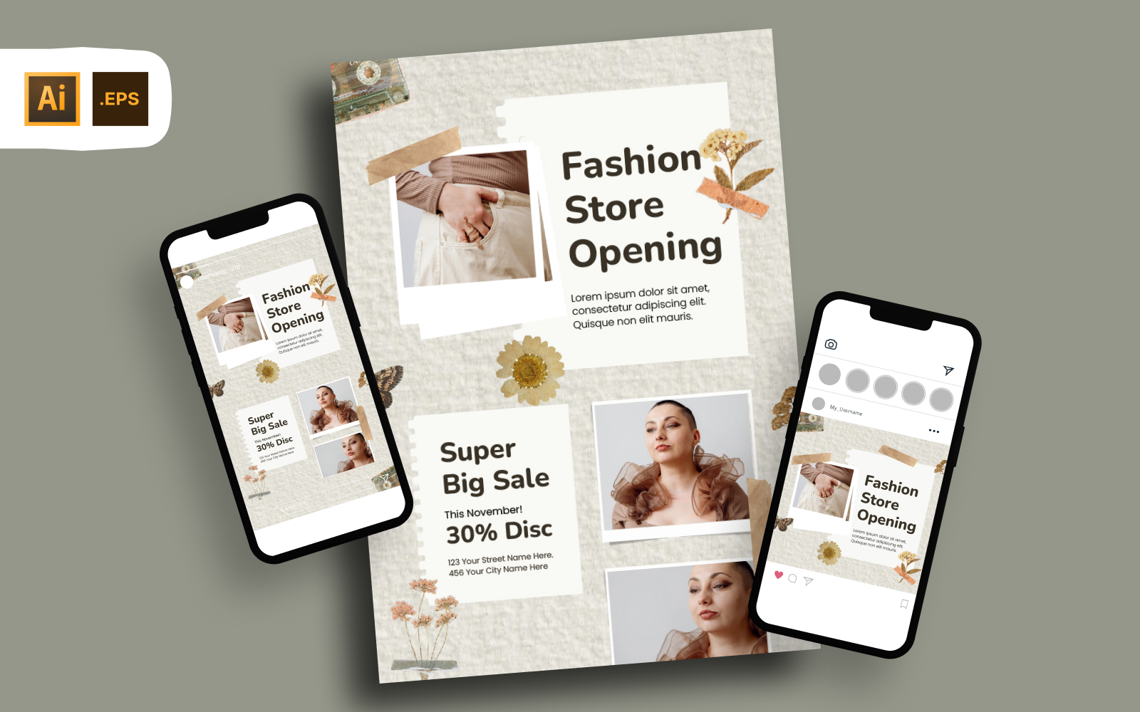 Aesthetic Store Opening Big Sale Flyer Template