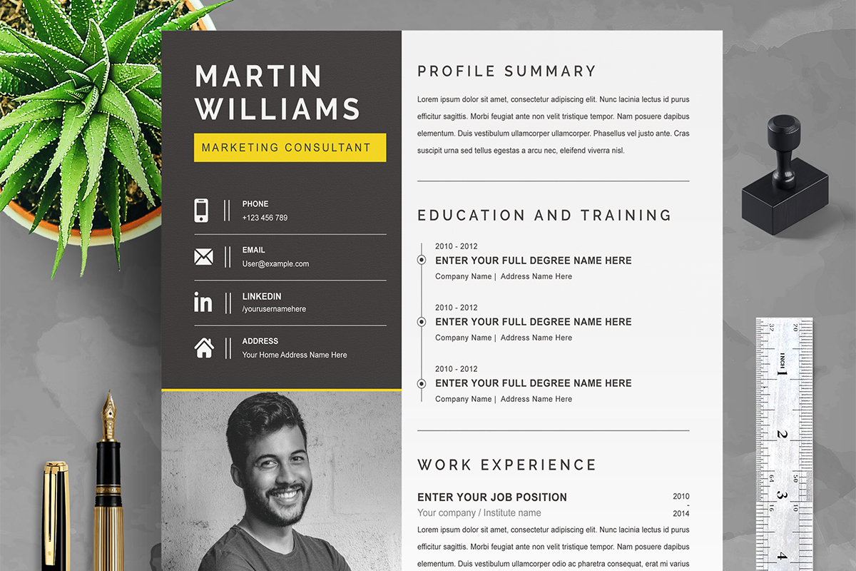 Clean and Modern Resume Template Word | CV Template