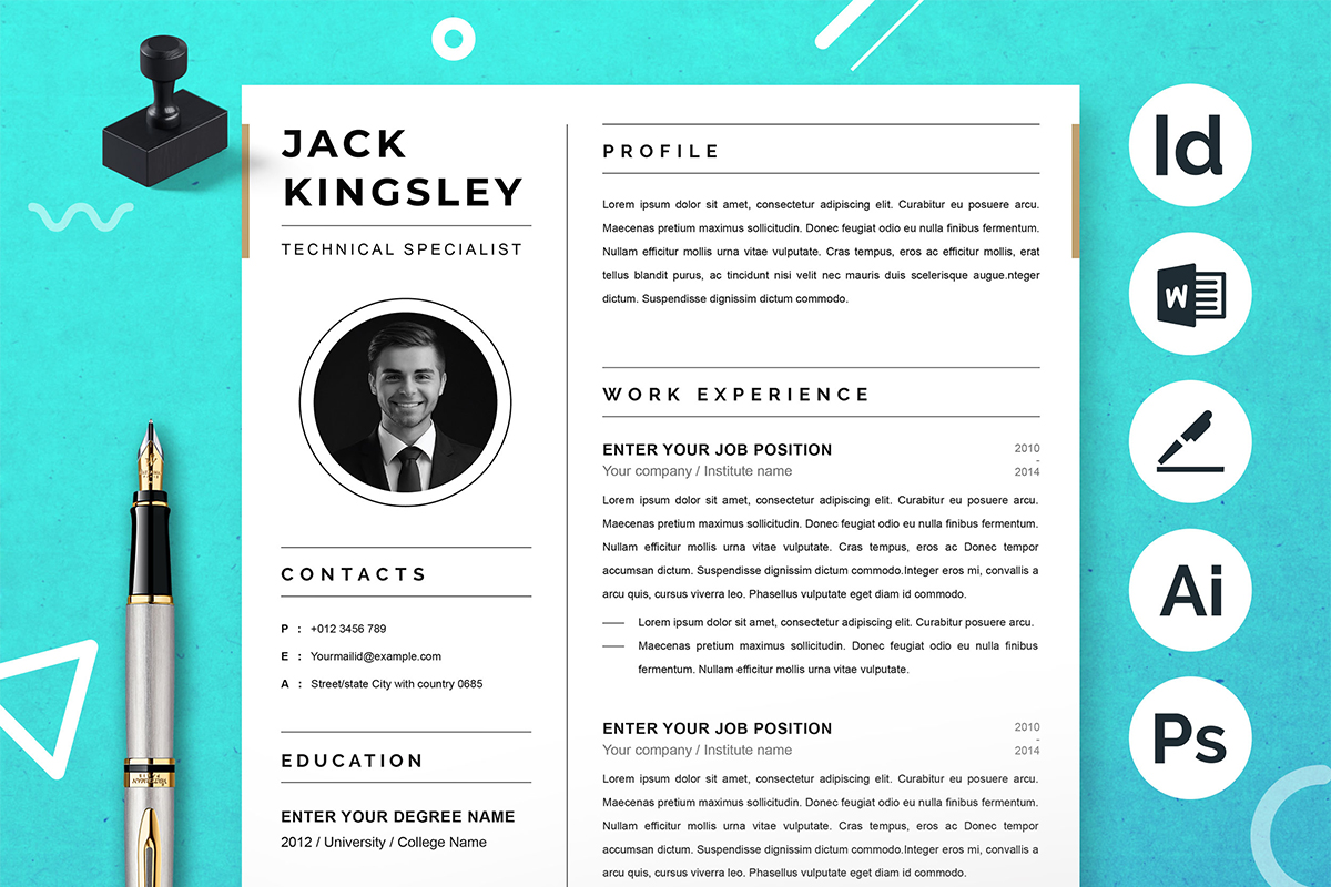 Word Resume Template Word, Professional Resume, Modern Resume