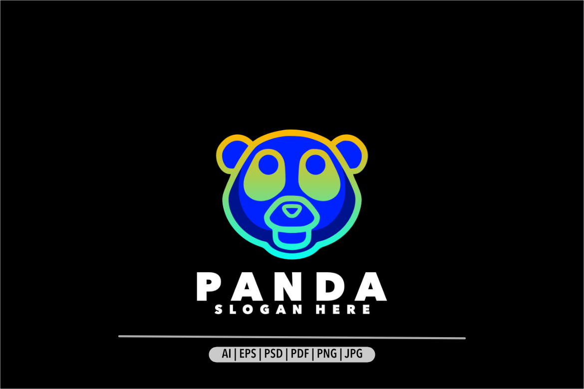 Panda gradient logo template illustration design