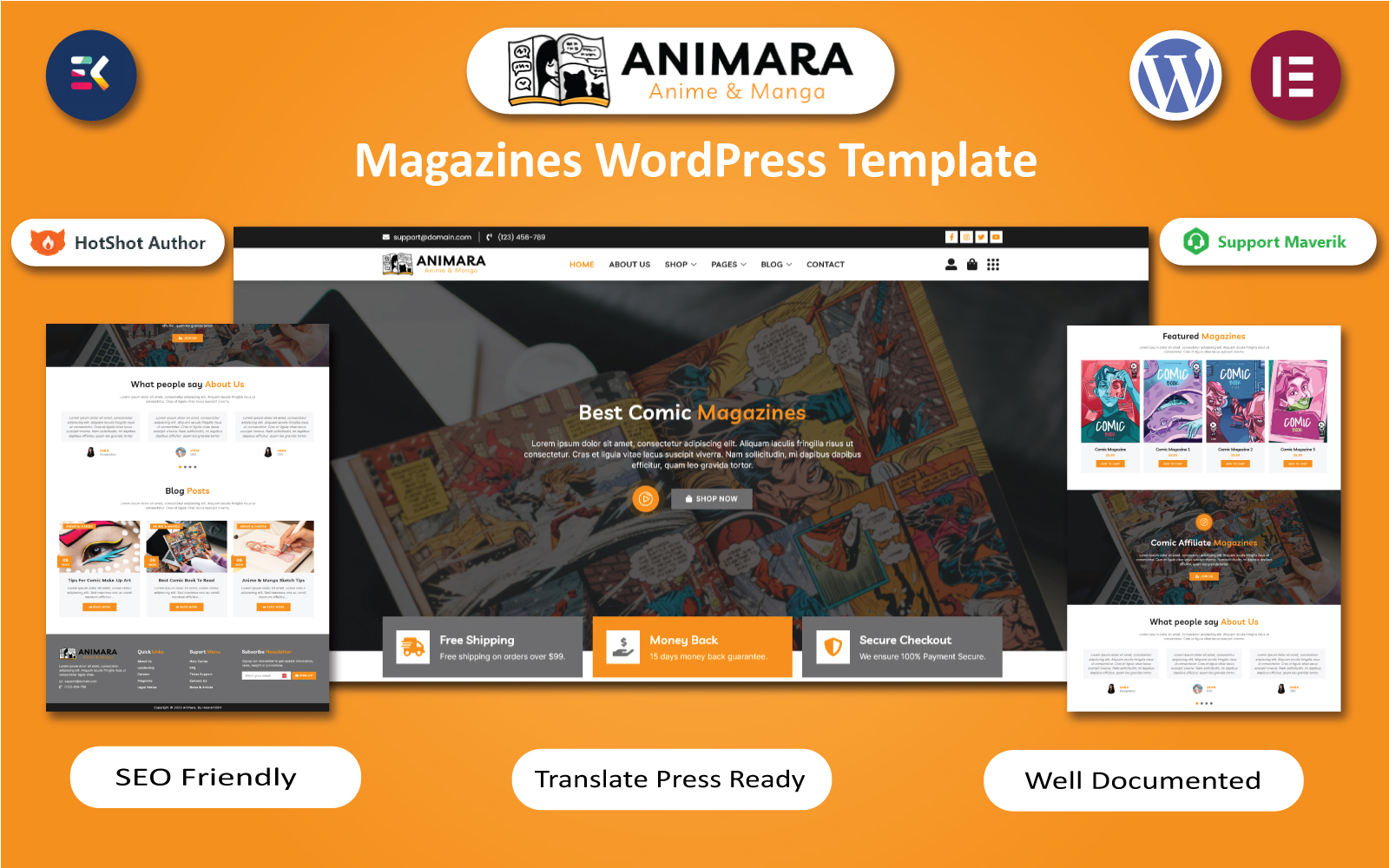 Animara - Anime & Manga Magazines WordPress Elementor Template