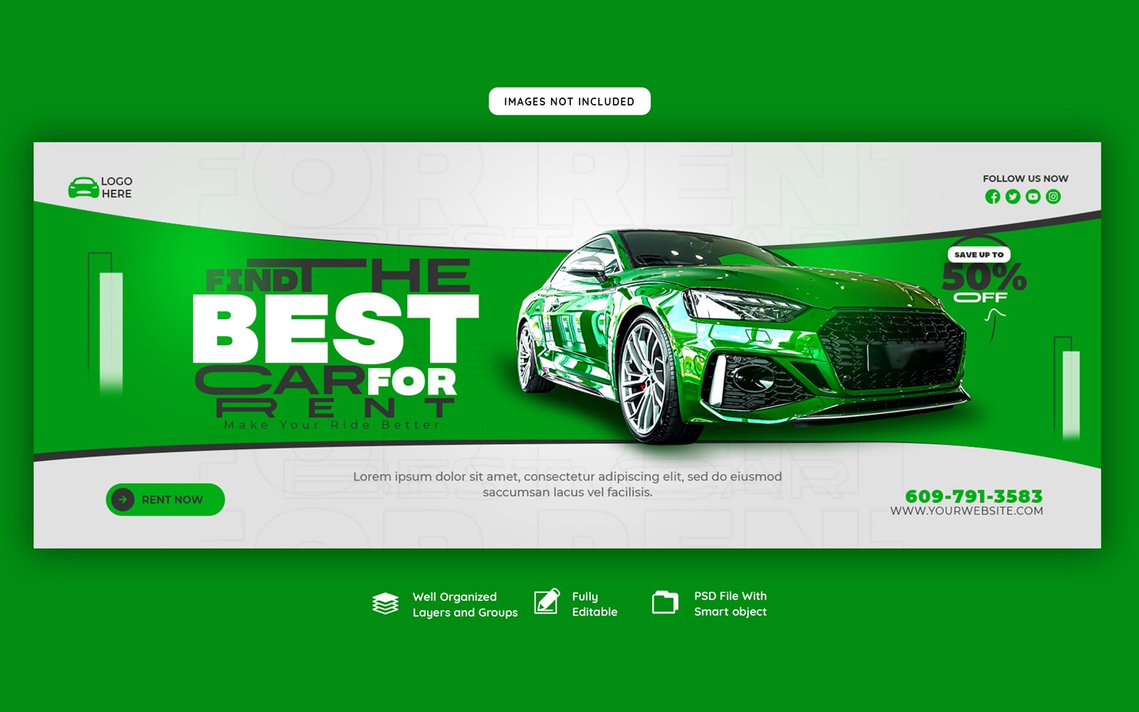 Car Rental Automotive Social Media Cover Template