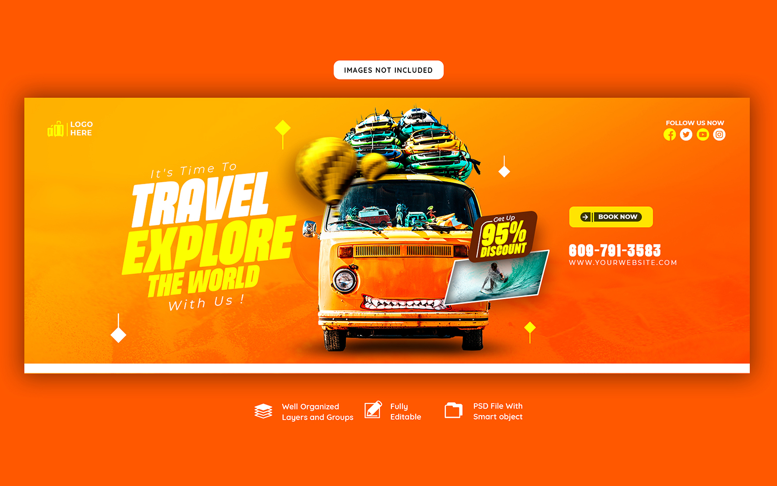 Travel Tourism Social Media Cover Template