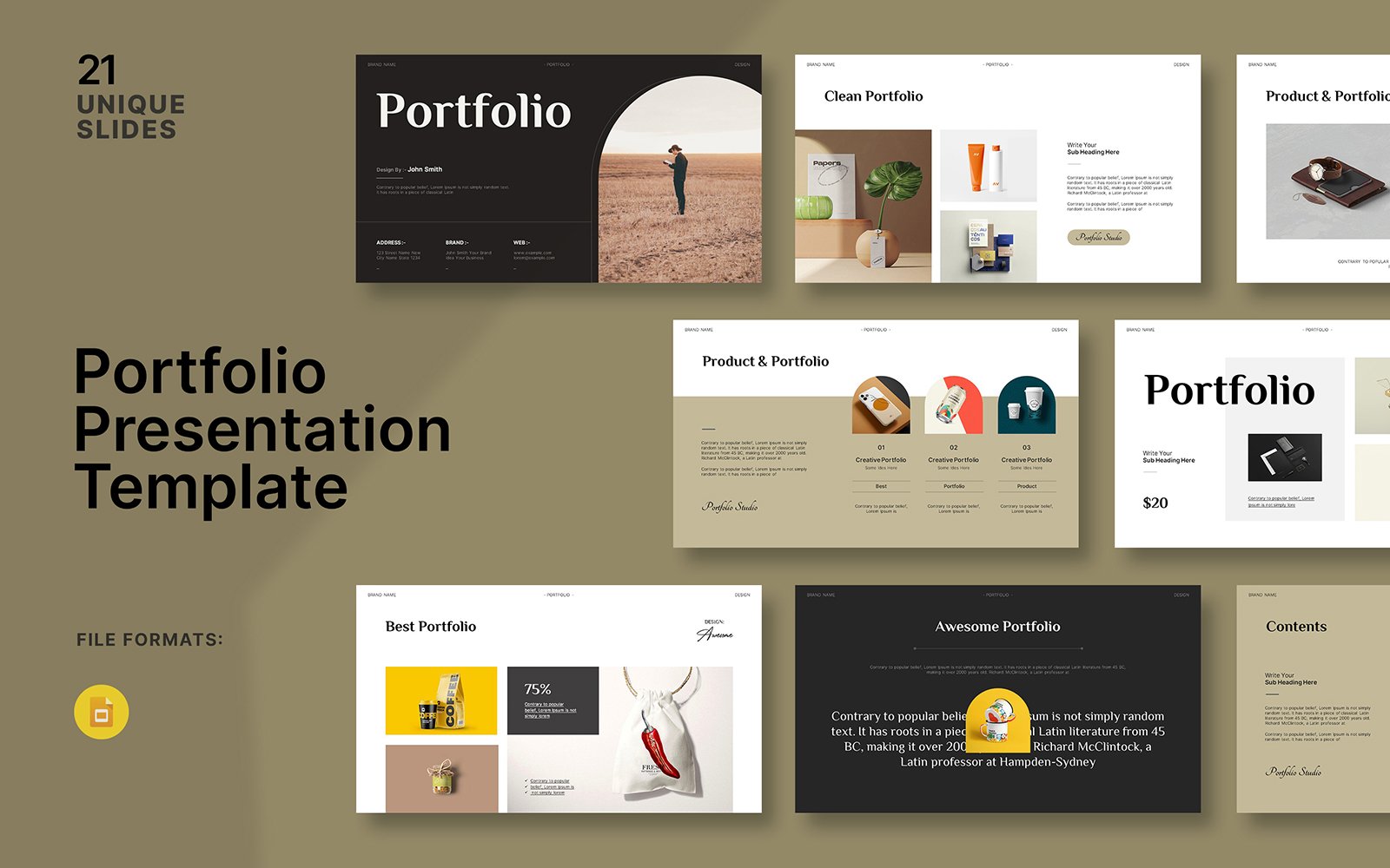 Best Portfolio Googleslide Template Layout