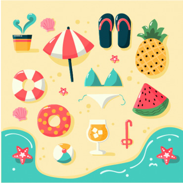Summer Beach Illustrations Templates 371796