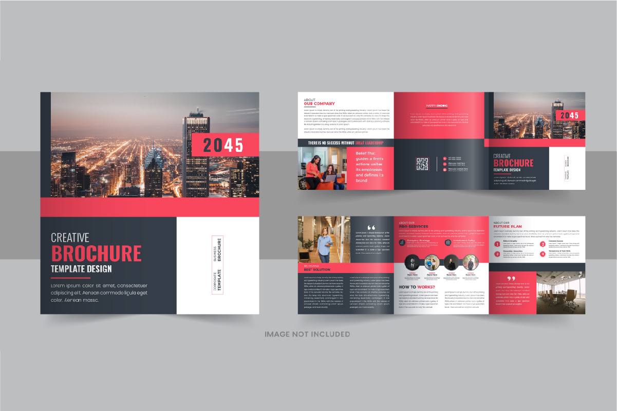 Business square trifold brochure layout or Square trifold design