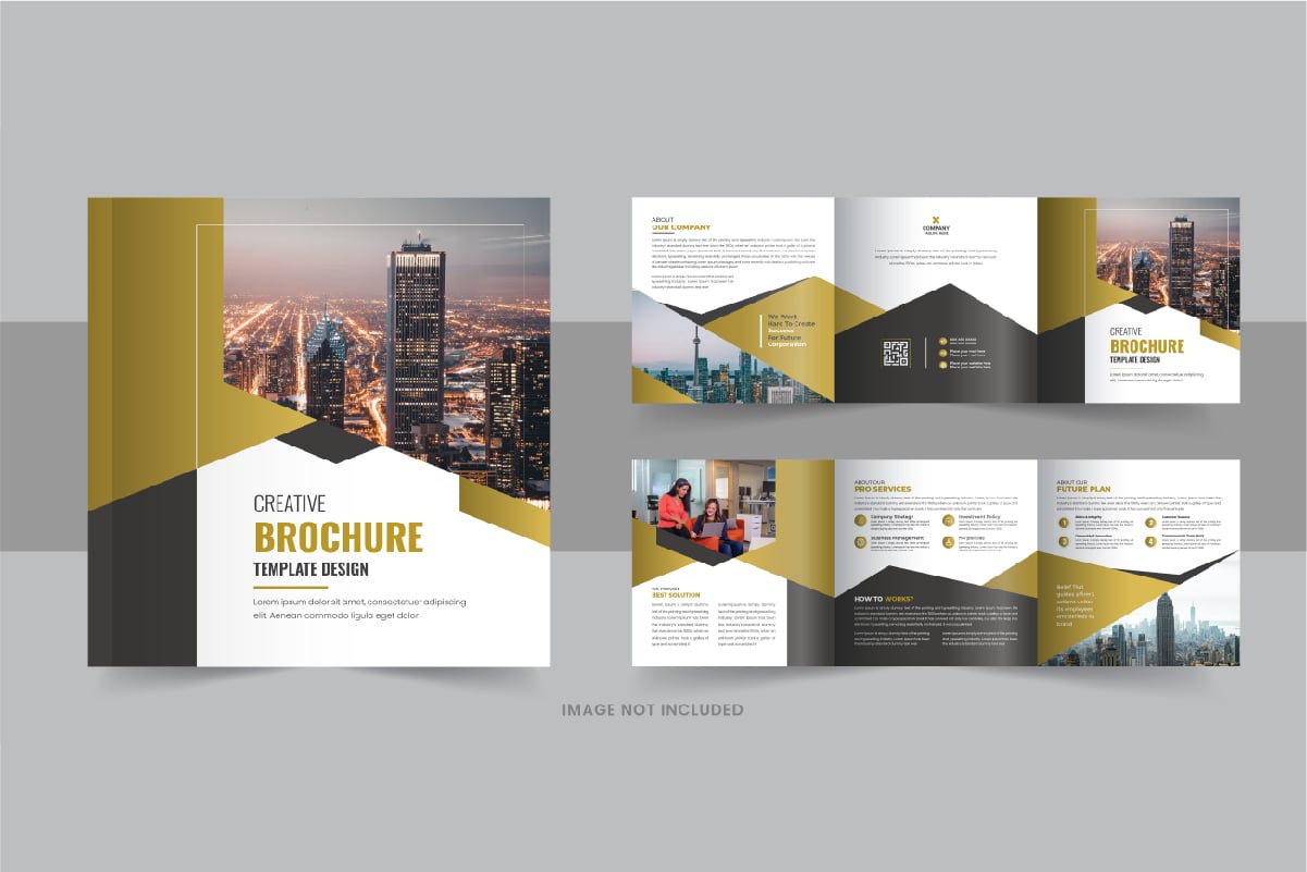 Business square trifold brochure design or Square trifold layout