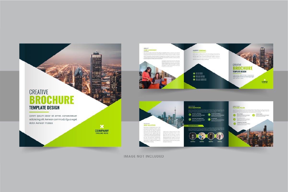 Business square trifold brochure template or Square trifold template