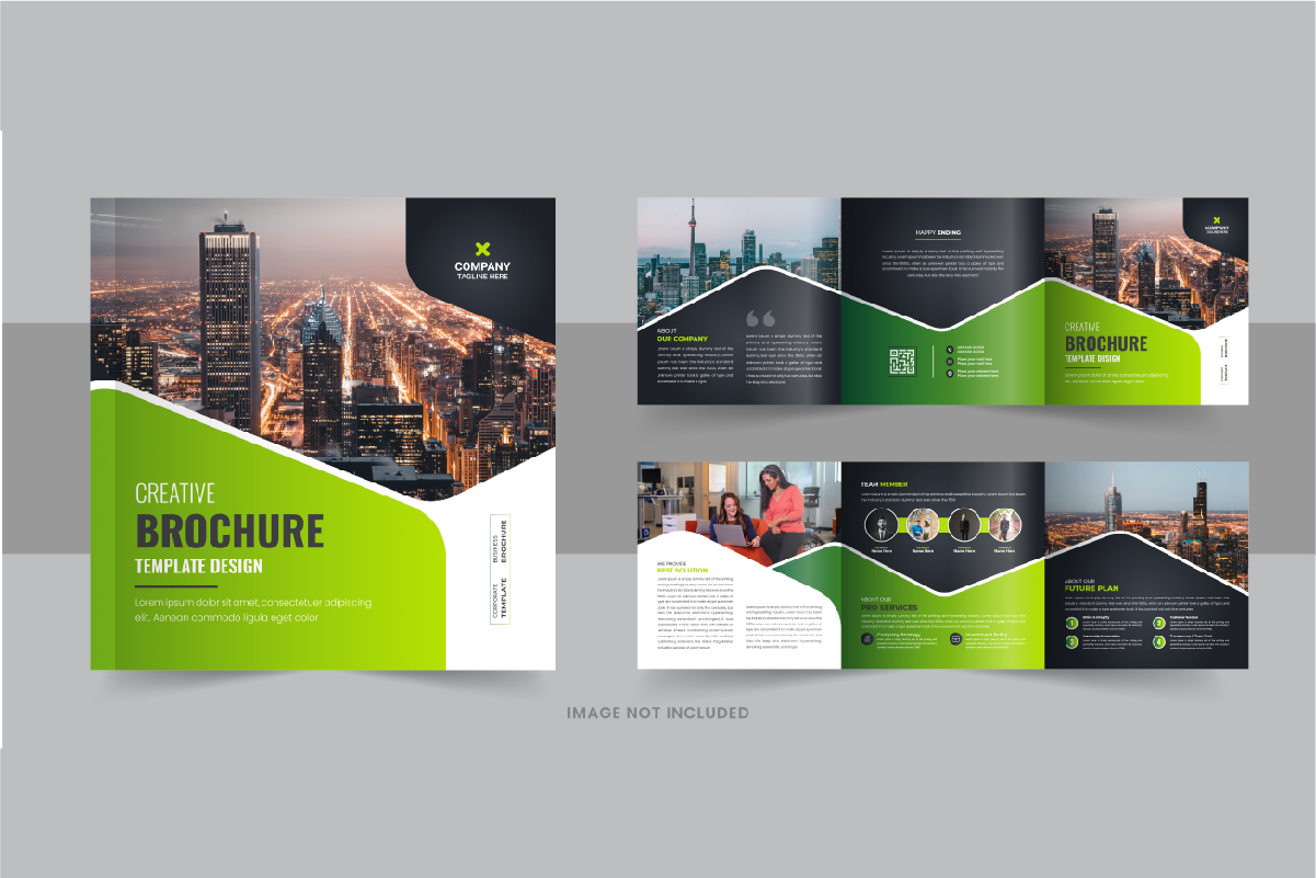 Business square trifold brochure template or Square trifold design