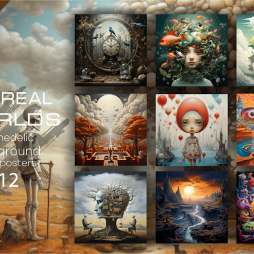 Surreal Posters Illustrations Templates 371827