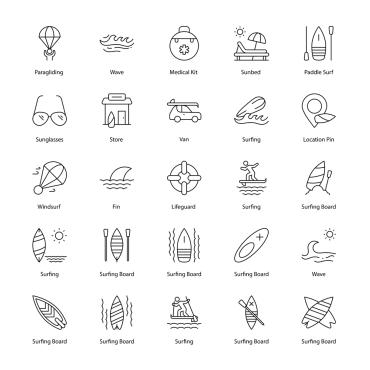 Surfing Surfboard Icon Sets 372142