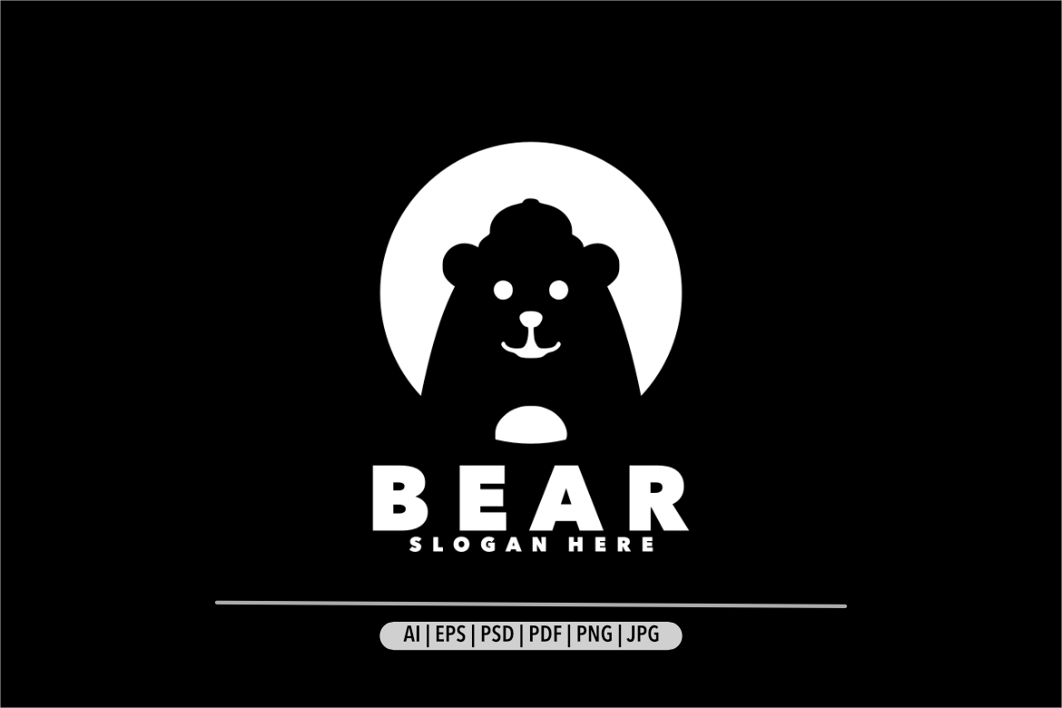 Bear silhouette logo design template