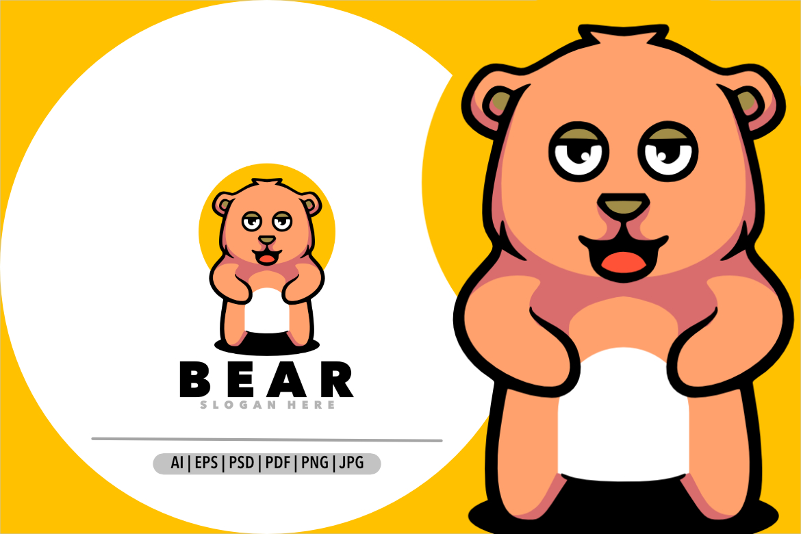 Bear mascot cartoon logo design illustration design