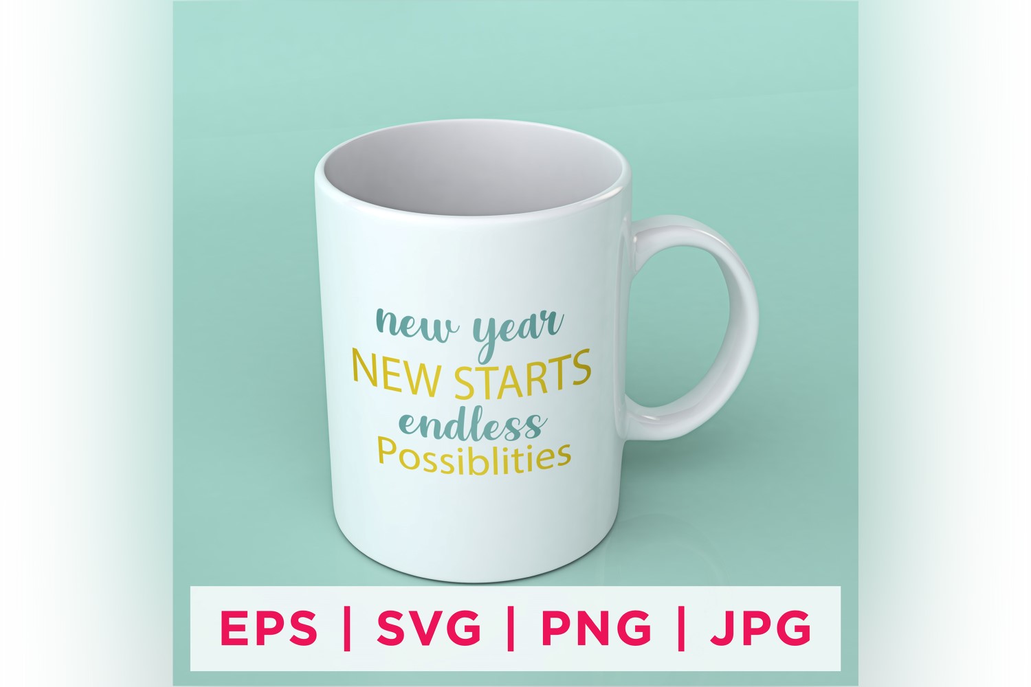 New Year New Starts Endless Possibilities  New Year Quote Stickers Design