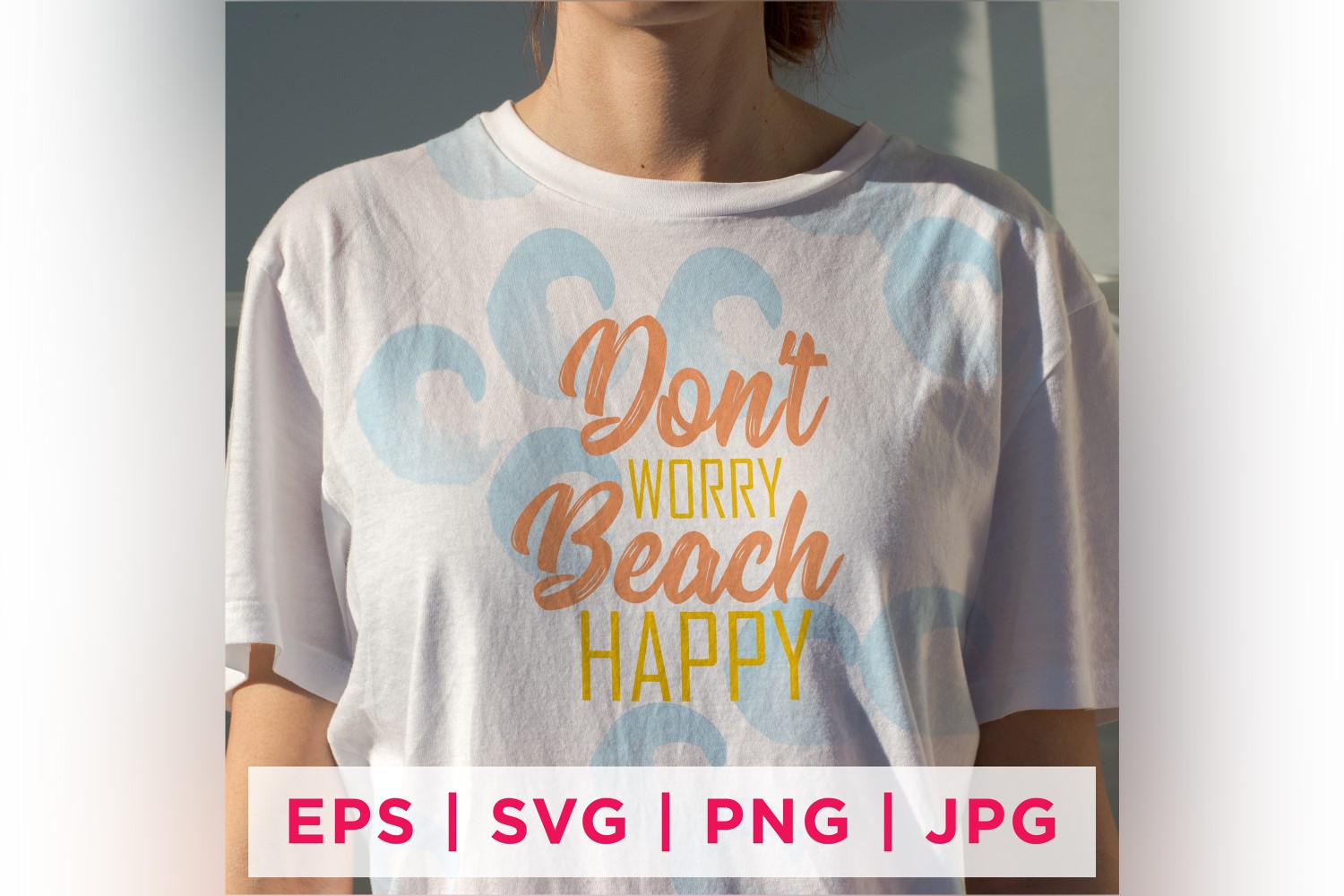 Don't Worry Beach Happy Summer Sticker Design
