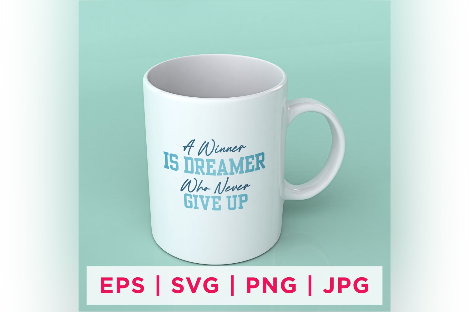 A Winner Is Dreamer Who Never Give Up Winter Sticker Design