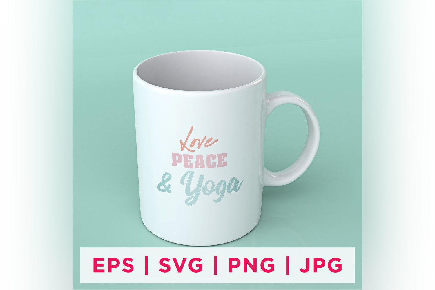 Love Peace & Yoga Yoga Sticker Design
