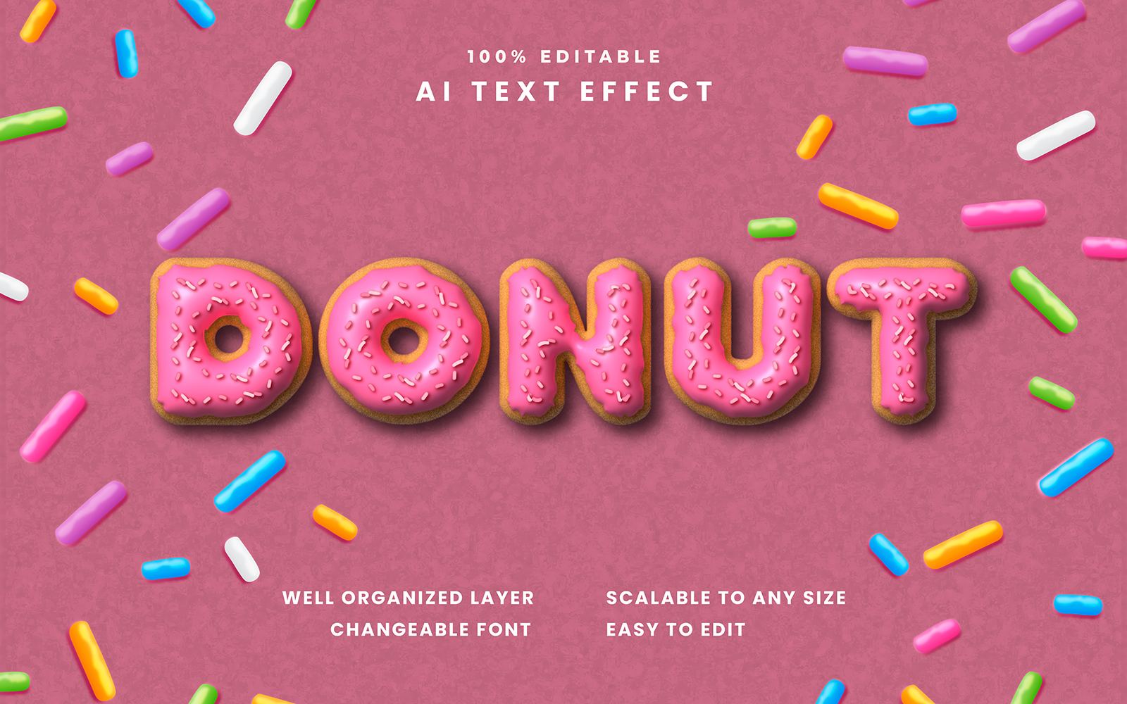 Donut Editable Text Effect