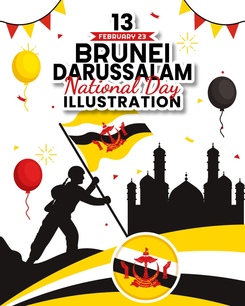 13 Brunei Darussalam National Day Illustration