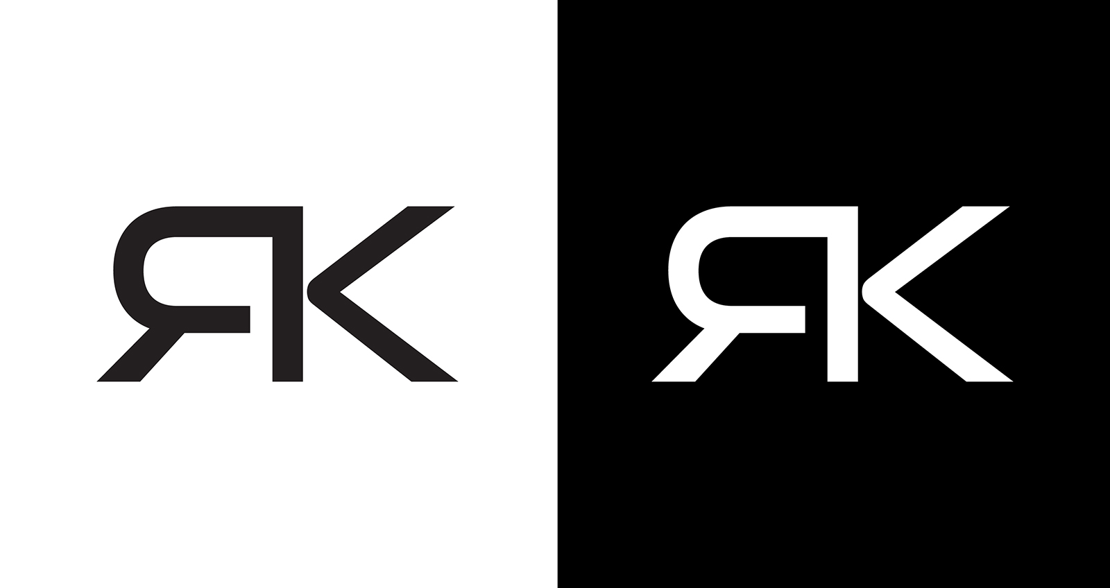 Letter rk, kr abstract company or brand Logo Design