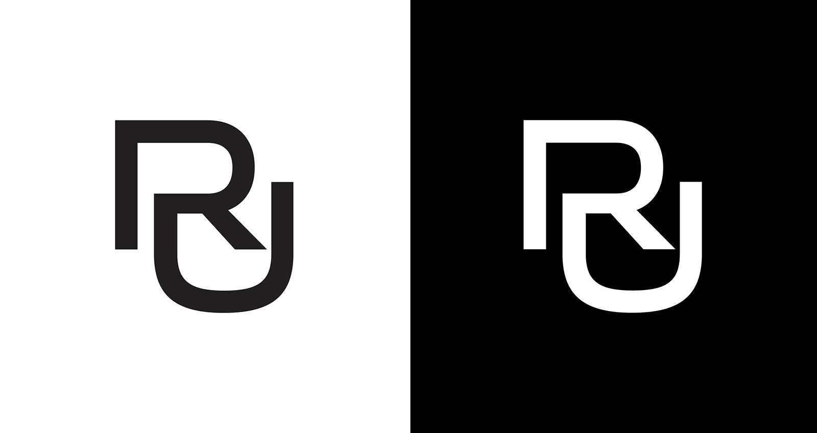 Letter ru, ur abstract company or brand Logo Design