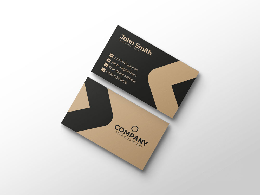 Black and golden business card template