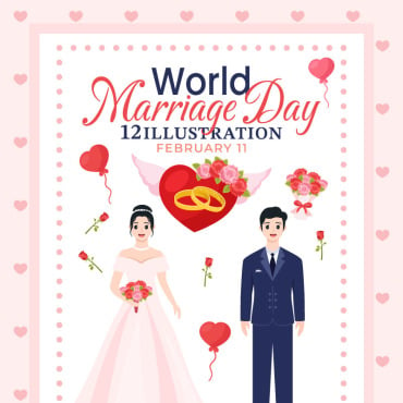 World Marriage Illustrations Templates 372618