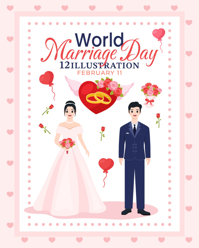 12 World Marriage Day Illustration