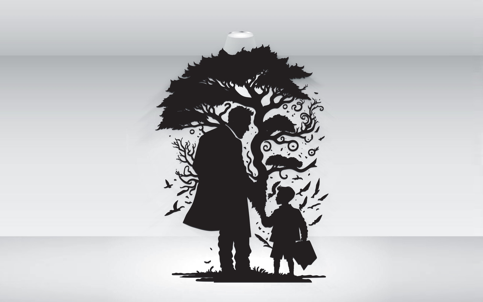 Father And Son Tattoo Design Idea With Tree Vector File