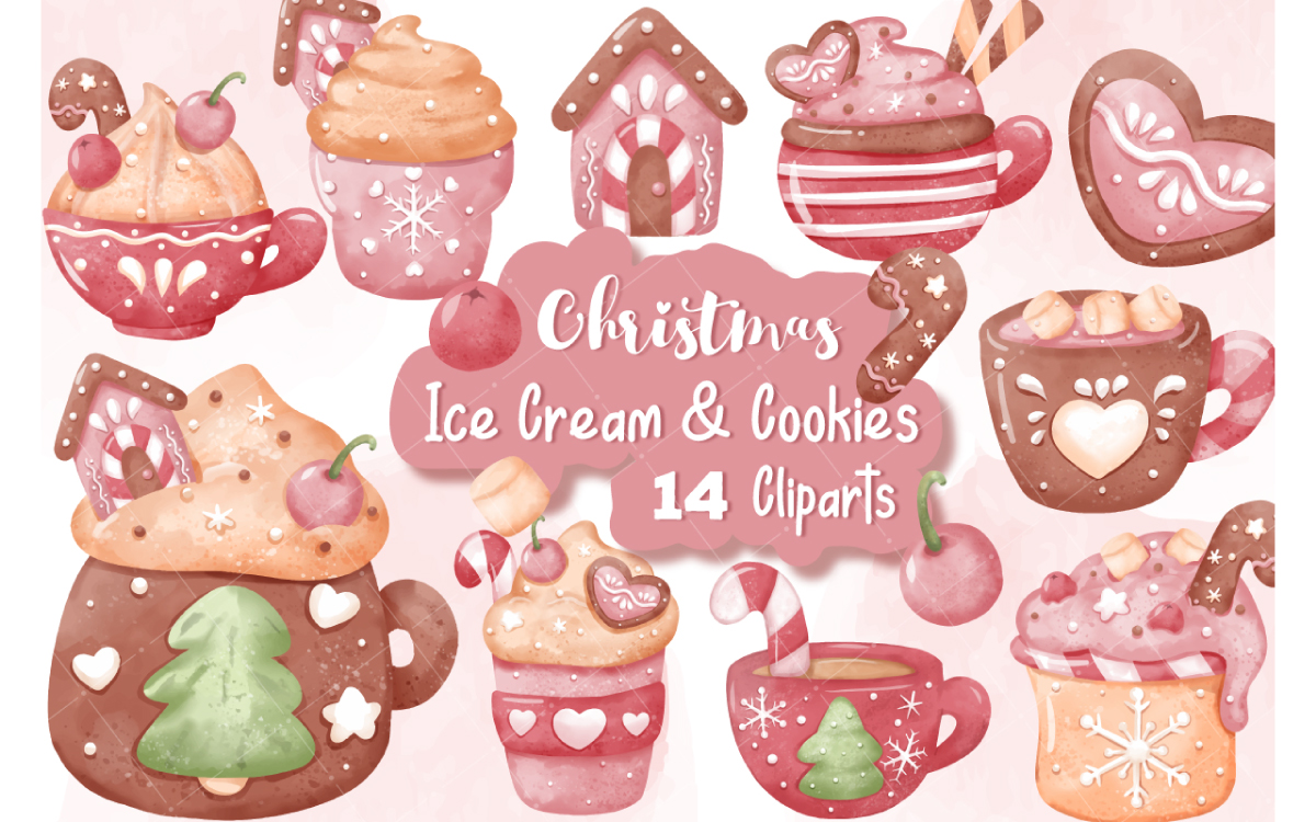 Christmas Ice Cream and Cup Collection