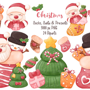 Claus Stockings Illustrations Templates 372723