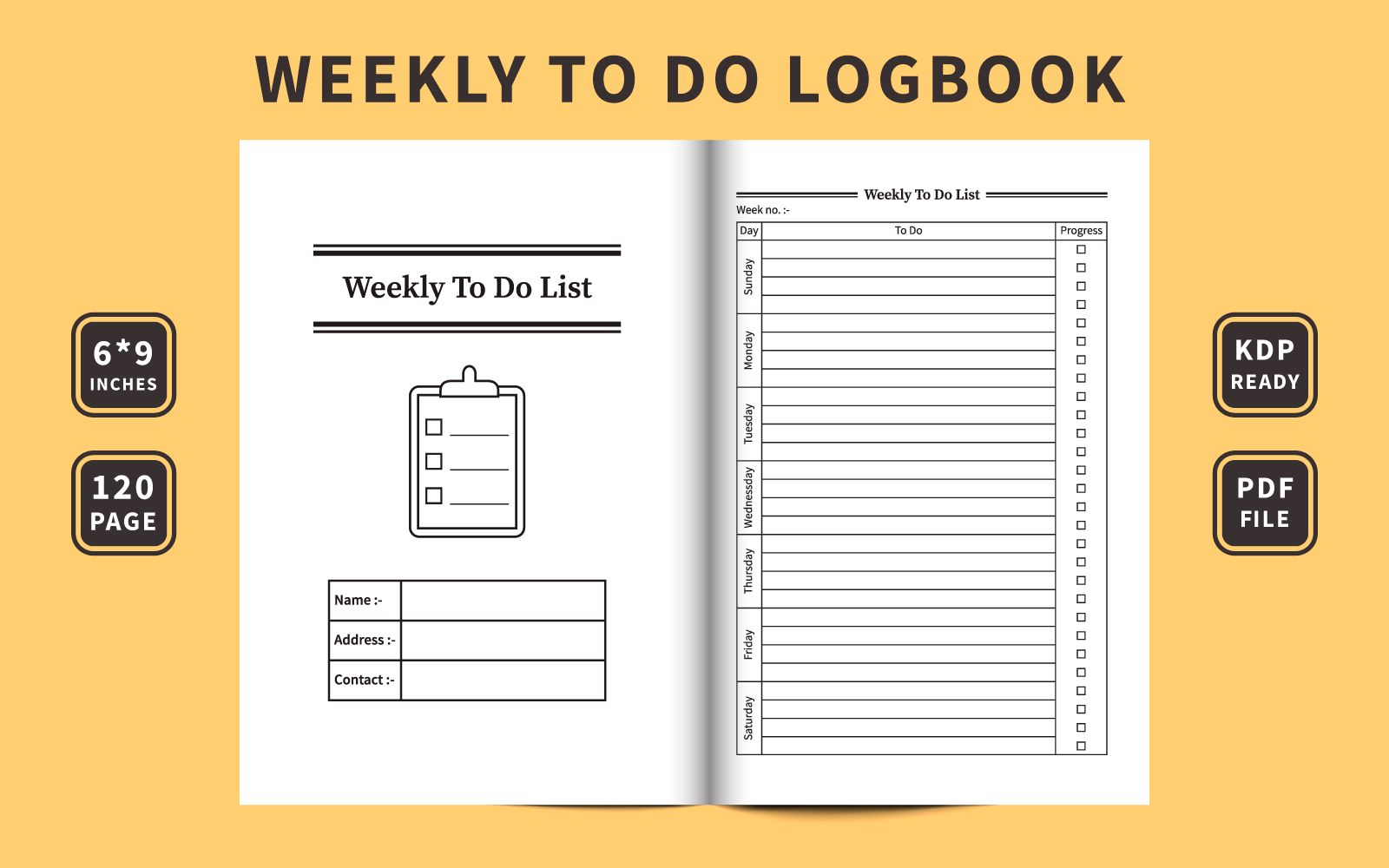 Weekly to do list notebook and task tracker vector