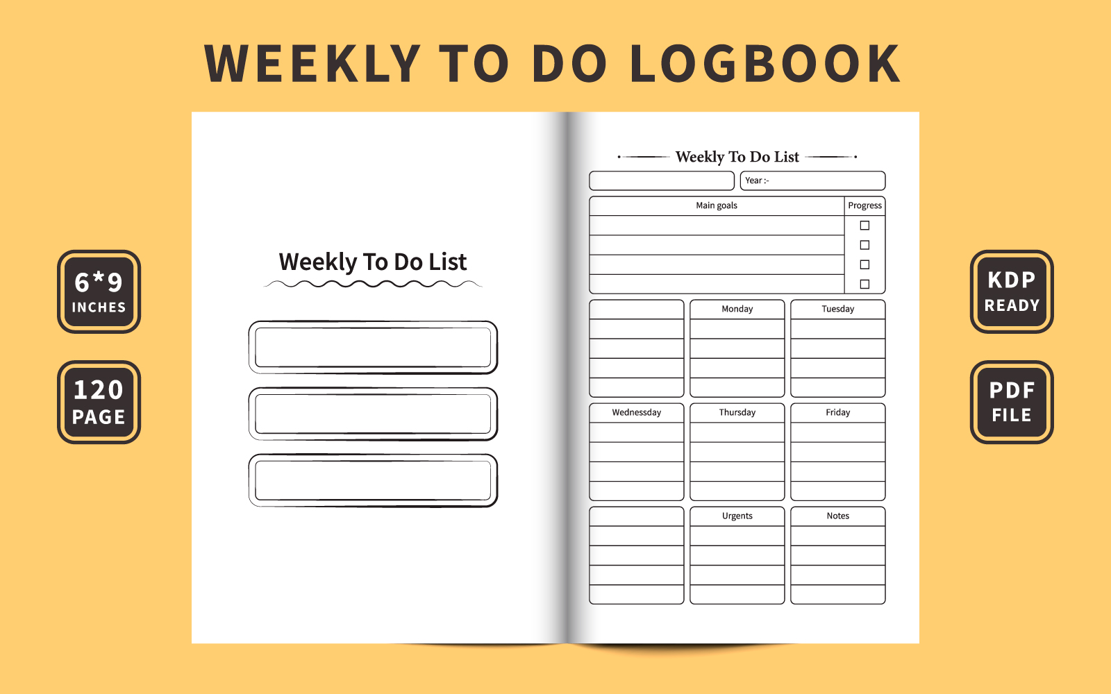 To do list log book interior template vector