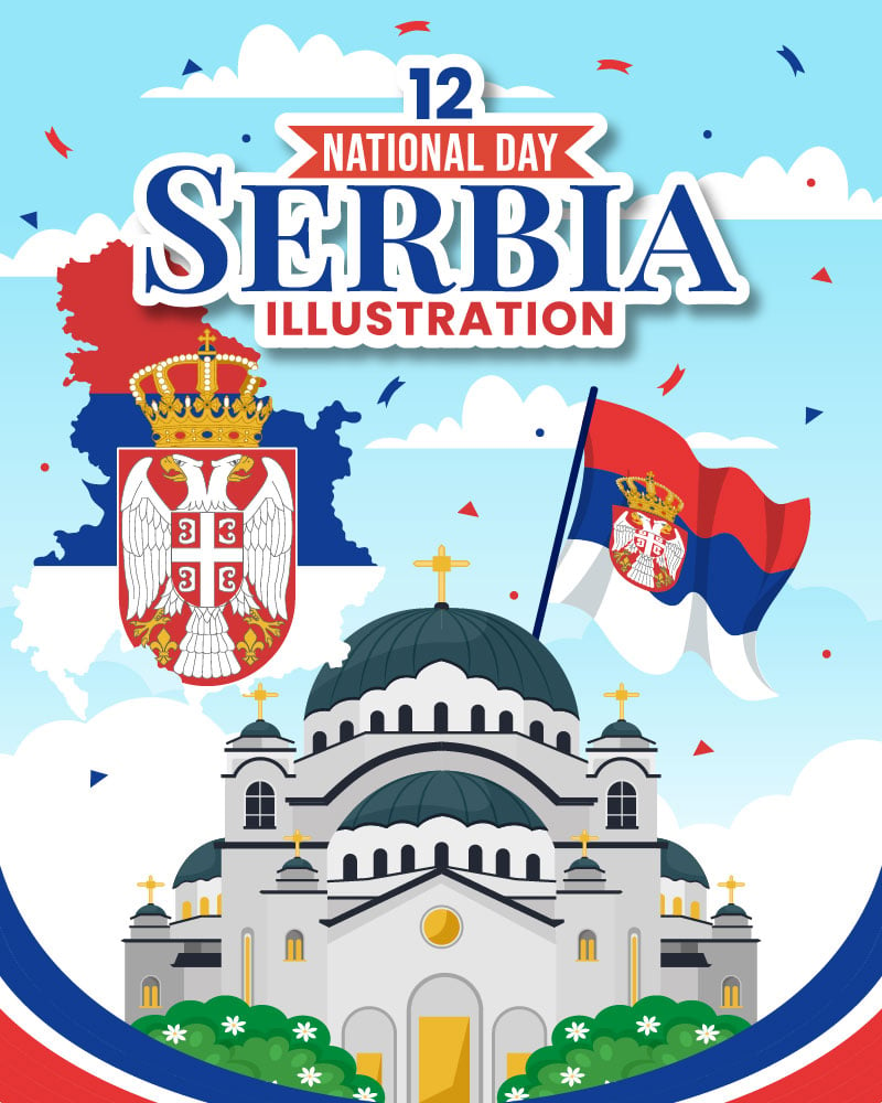 12 Serbia National Day Illustration