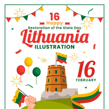 Lithuania Flag Illustrations Templates 372907