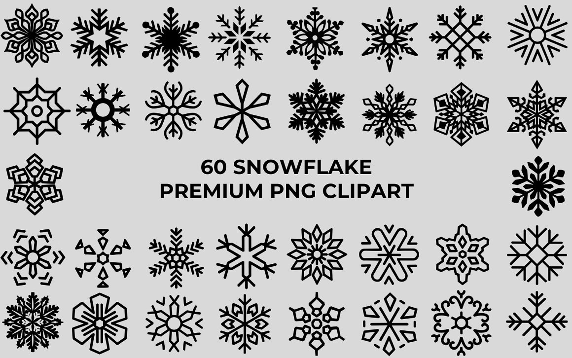 60 Snowflake Premium PNG Clipart