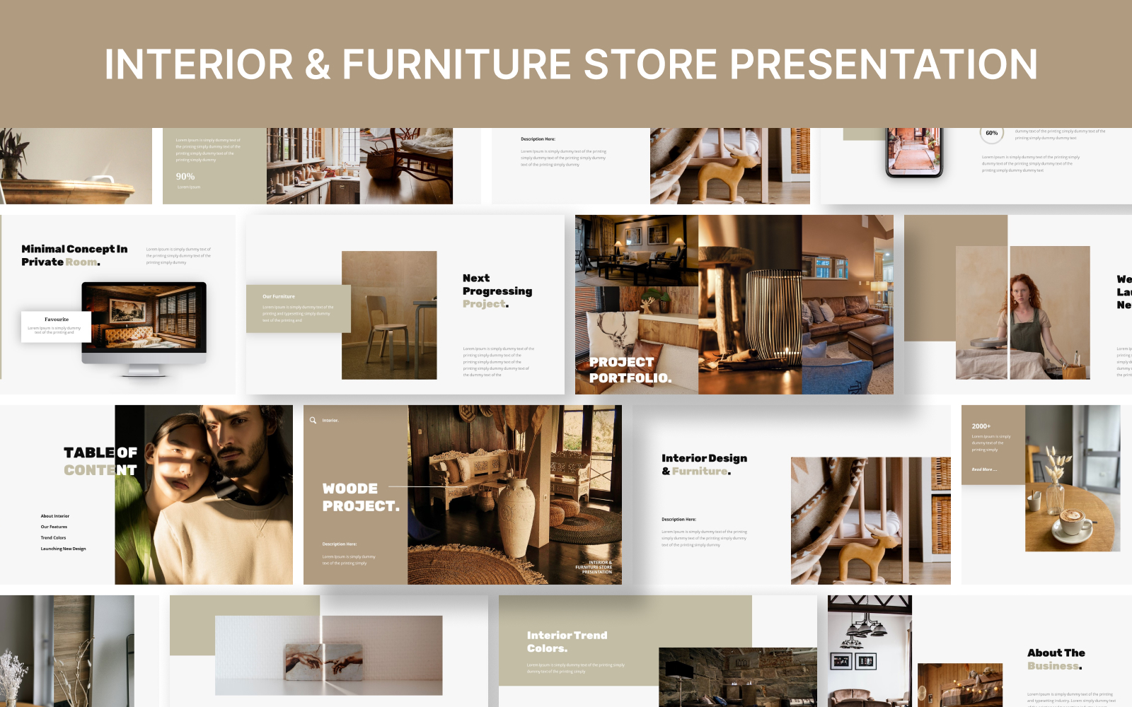 Woode Project - Interior & Furniture Store Powerpoint Presentation Template