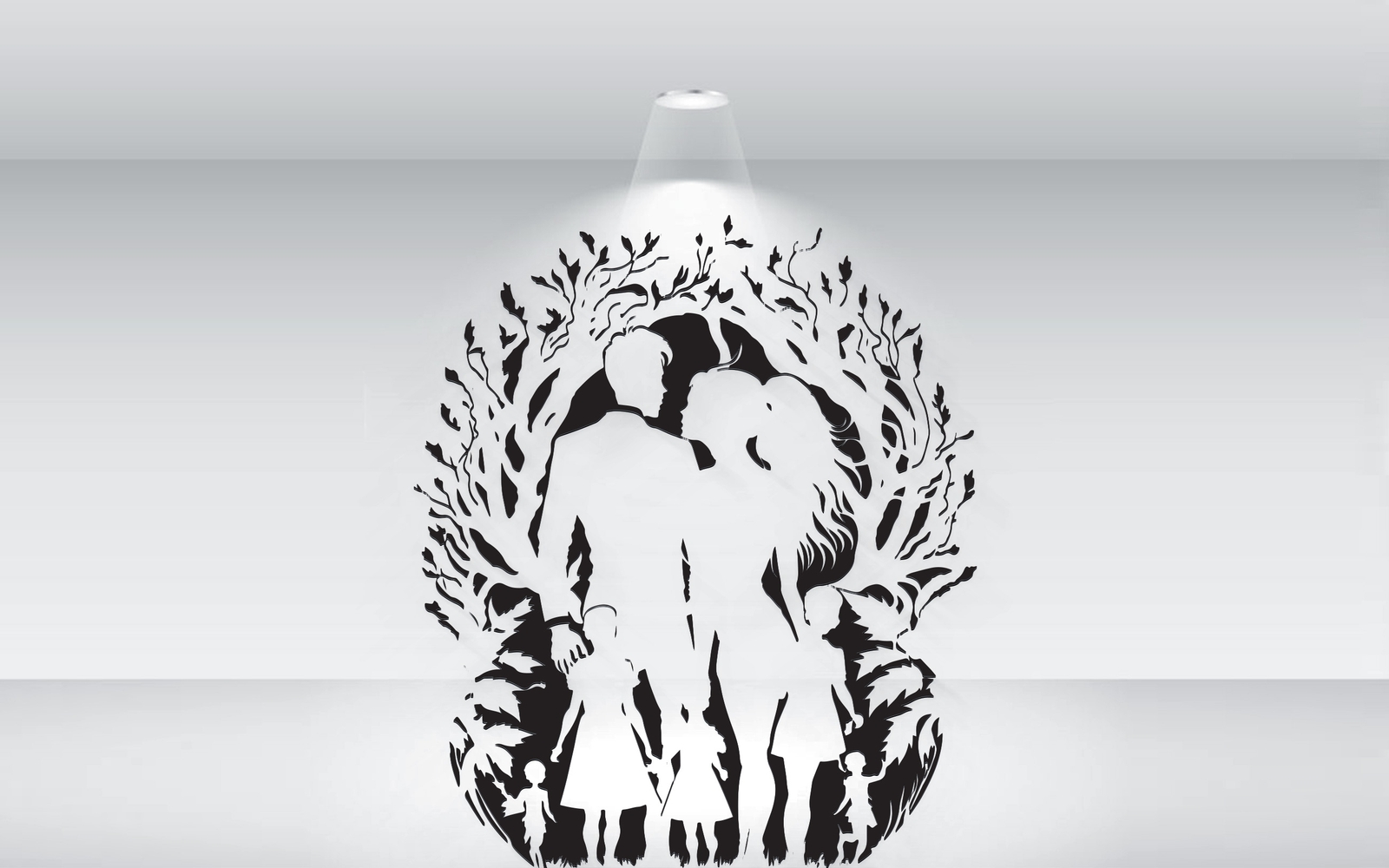 Family Tattoo Design With Tree And Kids Vector File