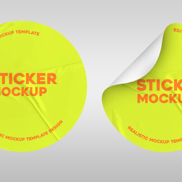 Round Sticker Product Mockups 372998